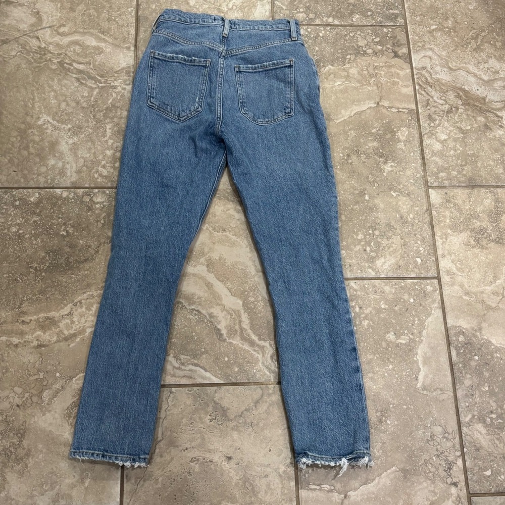 AGOLDE Riley Long High Rise Straight Leg Jeans Blue Size 24 A9090B-1554 - Picture 6 of 14